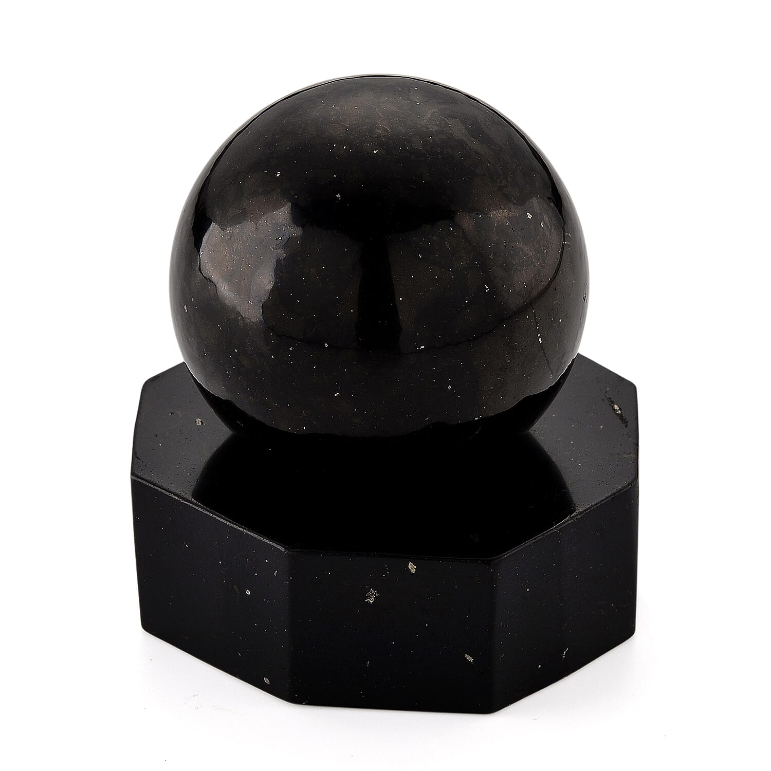 Natural Shungite Sphere Carving With Shungite Base 1628.00 Ct