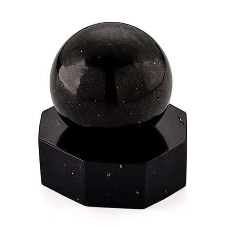 Natural Shungite Sphere Carving With Shungite Base 1628.00 Ct