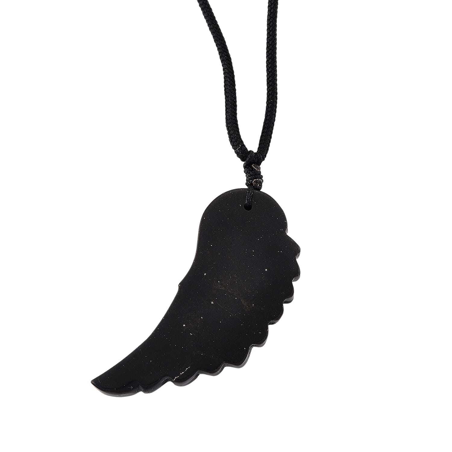 Natural Shungite Angel Wing Adjustable Necklace (Size-28) 30.00 Ct.
