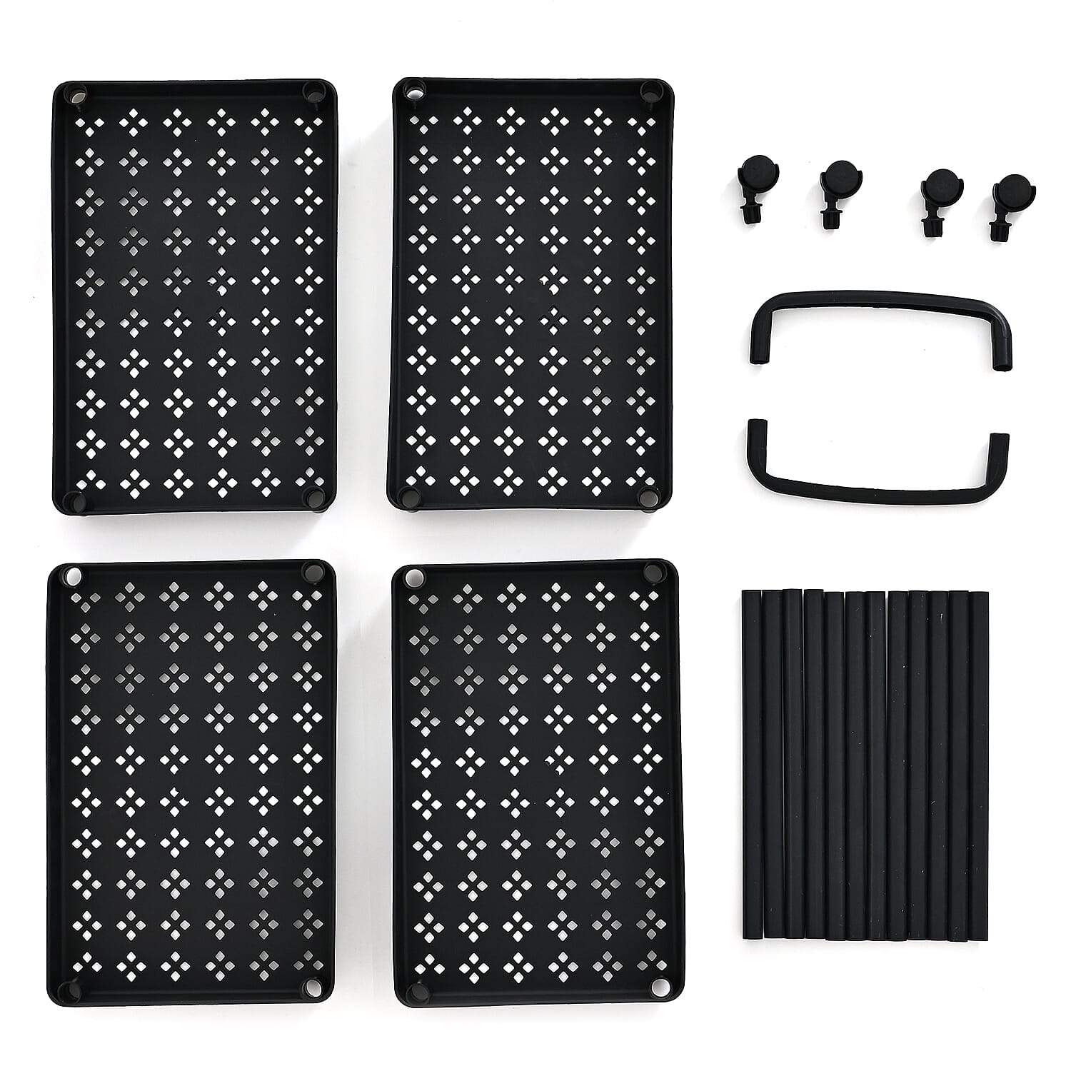 Patterned Organiser (Size 30x20x83 cm) - Black - White