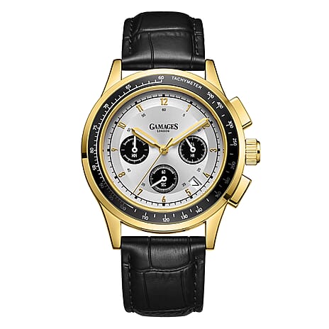 Gamages Of London Japanese Mens Watch in Stainless Steel - Black