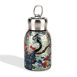 Livmore - Insulated Bottle Made Of 316L Stainless Steel With Double Wall And Koi And Lotus Design - For Hot And Cold Drinks - 260mL