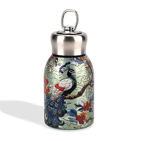 Livmore - Insulated Bottle Made Of 316L Stainless Steel With Double Wall And Peacock Design - For Hot And Cold Drinks - 260mL