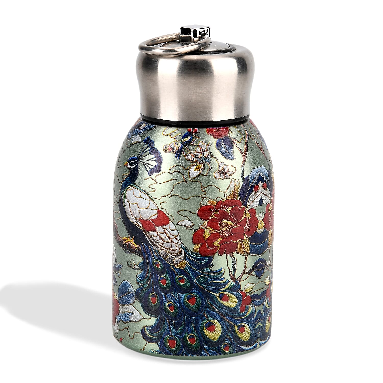 Livmore - Insulated Bottle Made Of 316L Stainless Steel With Double Wall And Peacock Design - For Hot And Cold Drinks - 260mL