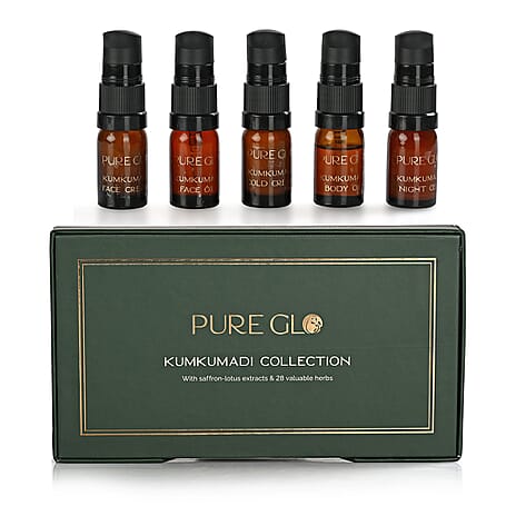 Pure Glo Discovery Set Of 5 Kumkumadi Gift Face Cream, Cold Cream, Night Gel, Body Oil - Face Oil - 5ml Each