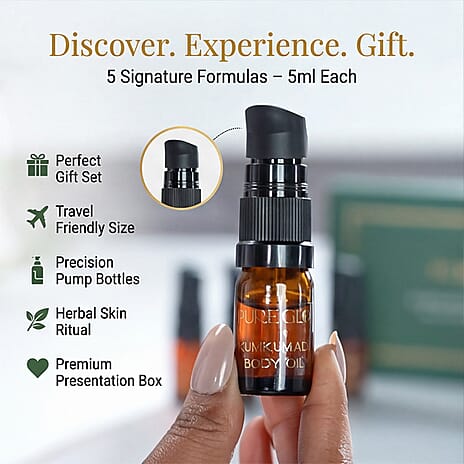 "Pureglo Set Of 5 Kumkumadi Testers Face Cream, Cold Cream ,Night Gel, Body Lotion & Face  5 Ml Each Size- 6.3X6.3X6.2  Cm"