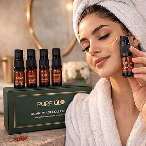 Pure Glo Discovery Set Of 5 Kumkumadi Gift Face Cream, Cold Cream, Night Gel, Body Oil - Face Oil - 5ml Each