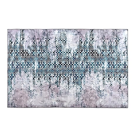 LIVMORE Vibrant Abstract Pattern Rug (Size 120x180 cm) - Blue