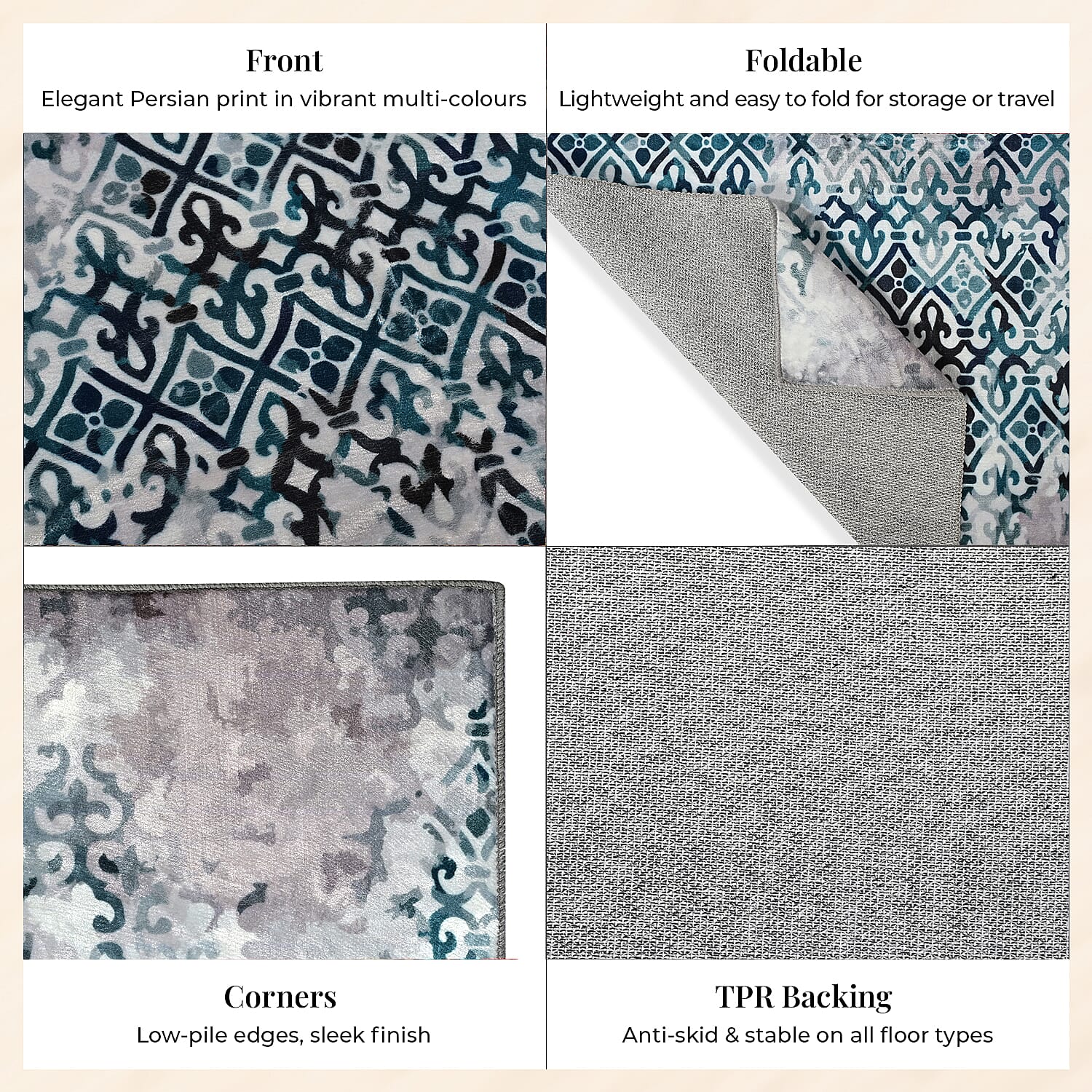 LIVMORE Vibrant Abstract Pattern Rug (Size 120x180 cm) - Blue