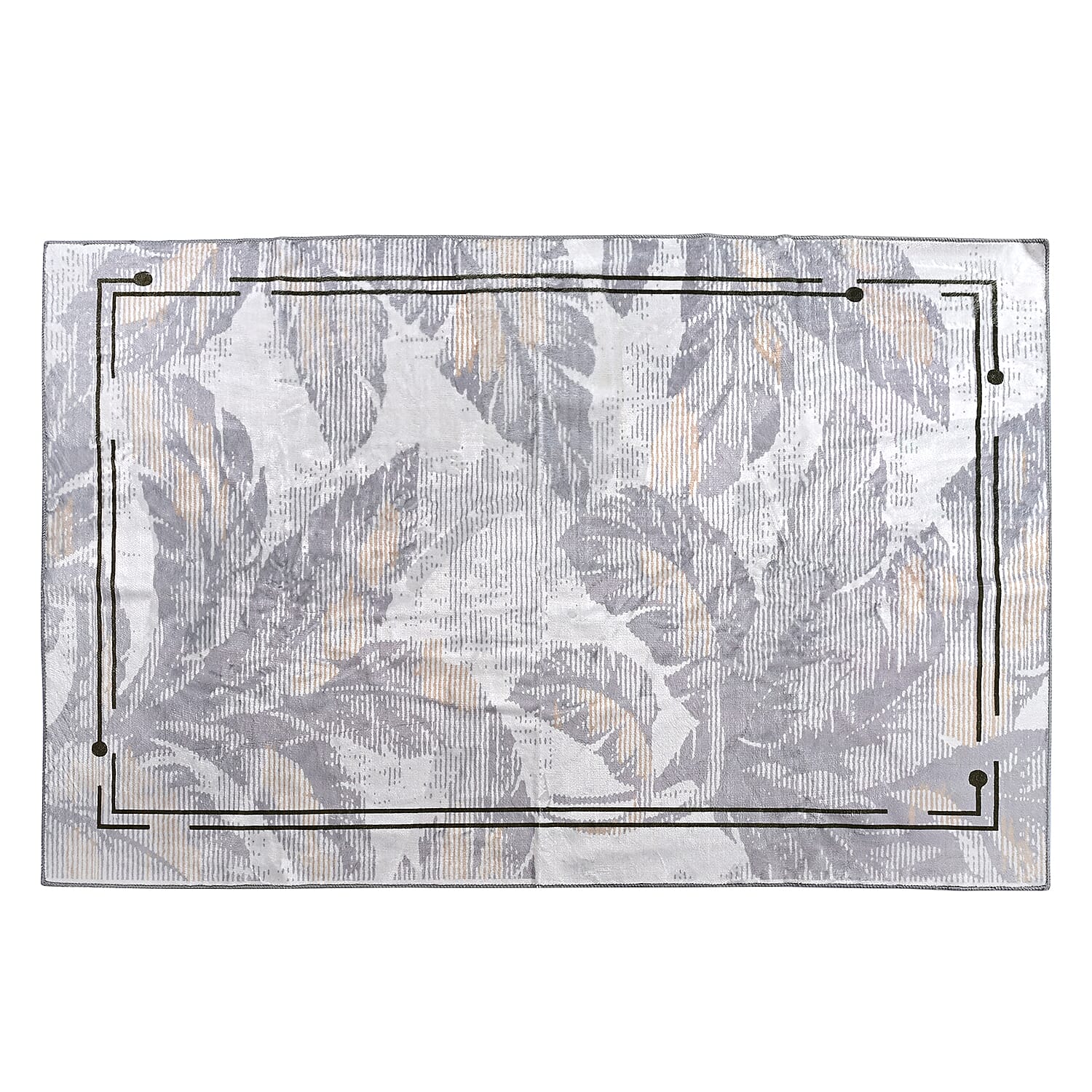 LIVMORE Palm Sketch Pattern Rug (Size 120x180 cm) - White