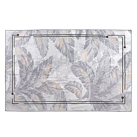 LIVMORE Palm Sketch Pattern Rug (Size 120x180 cm) - White