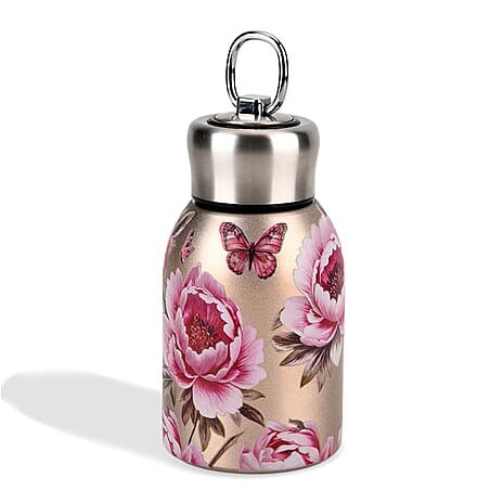 Livmore - Insulated Bottle Made Of 316L Stainless Steel With Double Wall And Floral Design - For Hot And Cold Drinks - 260mL
