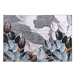 LIVMORE Palm Sketch Pattern Rug (Size 120x180 cm) - White