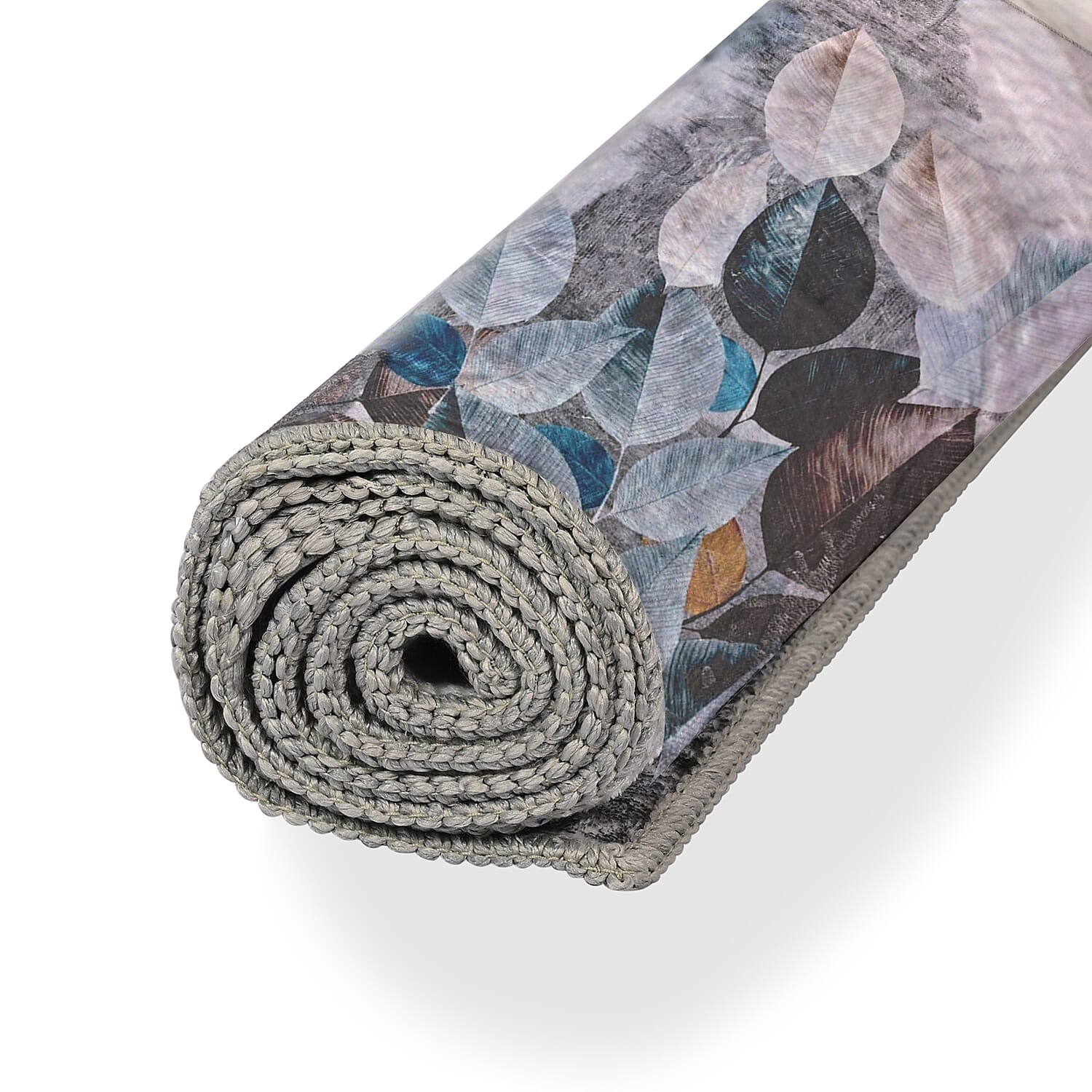 LIVMORE Leaf Pattern Rug (Size 120x180 cm) - Black