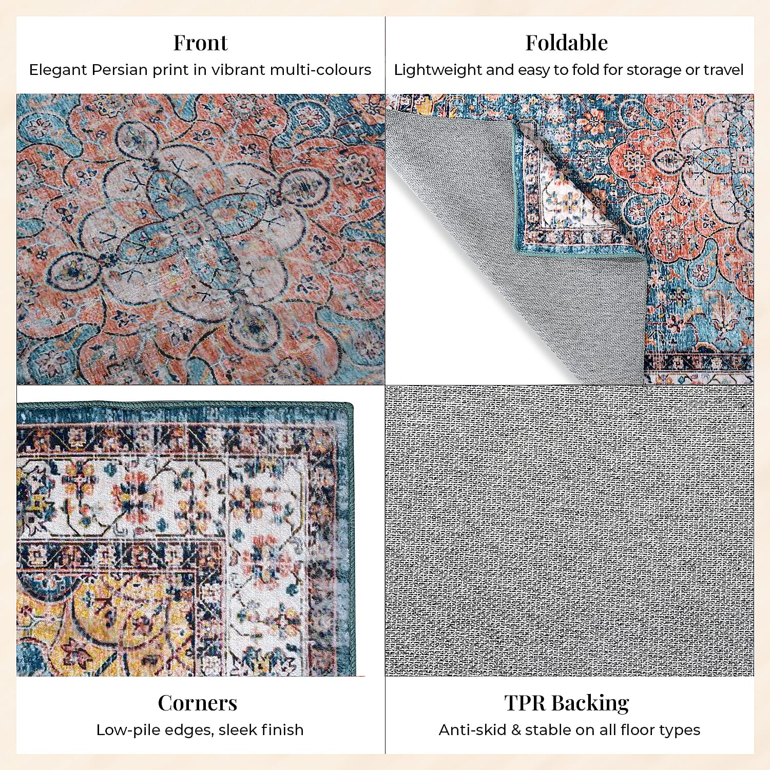 LIVMORE Traditional Medallion Pattern (Size 120x180 cm) - Multi Colour