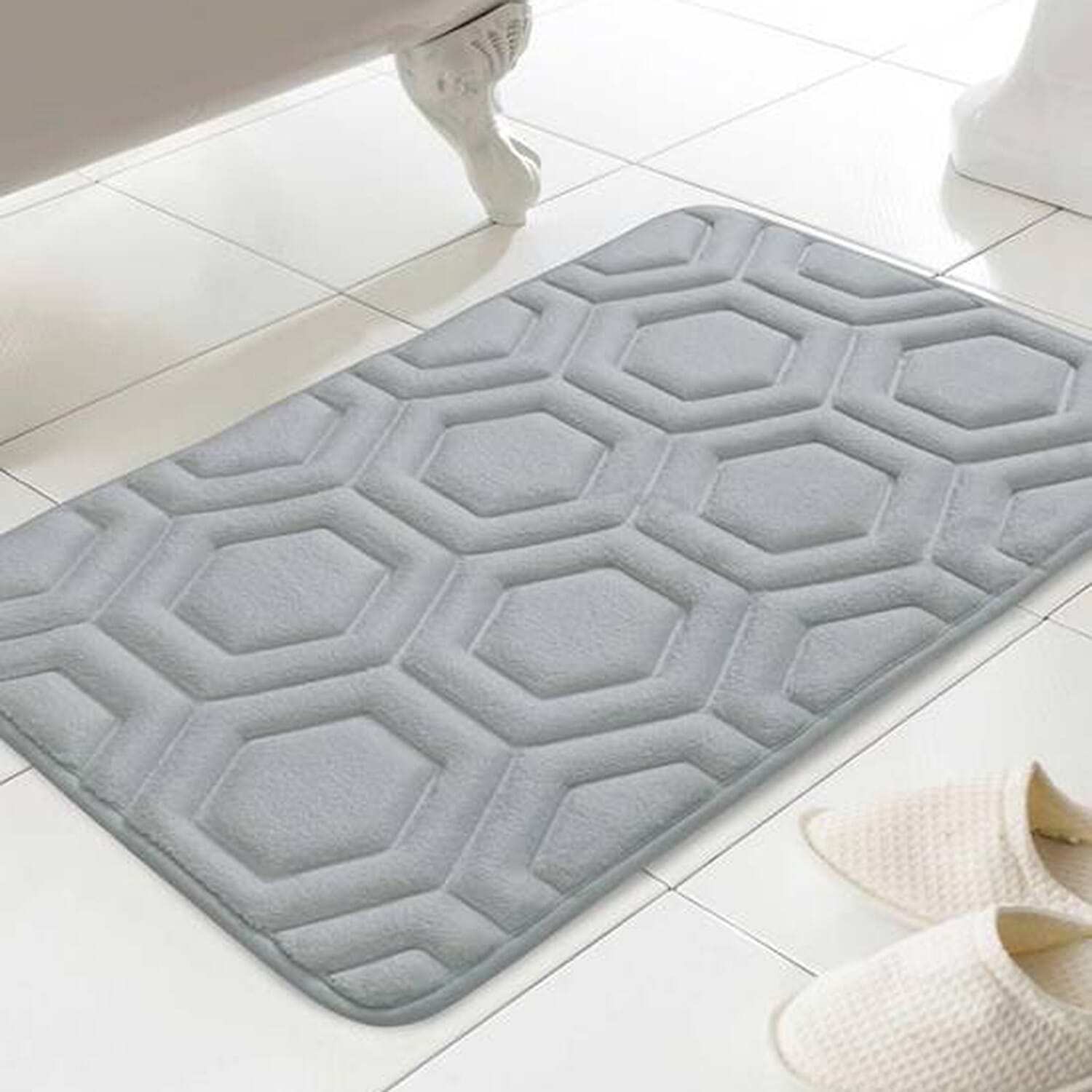 TJC Special Memory Foam Bath Mat - Grey
