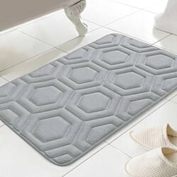 Geo Memory Foam Hexagonal Pattern Bathmat - Sage