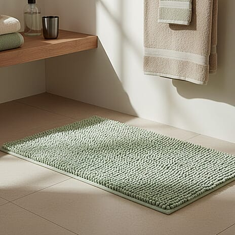Ultra-Absorbent Noodle Bathmat (60 x 40 cm) - Green