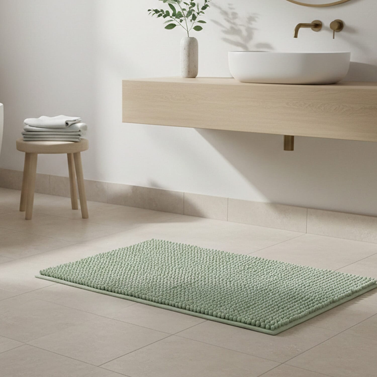 Ultra-Absorbent Noodle Bathmat (60 x 40 cm) - Green