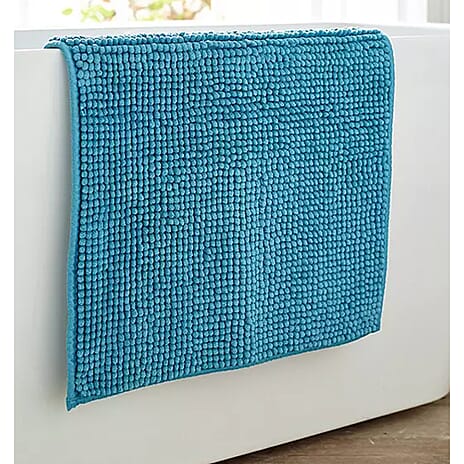 Ultra-Absorbent Noodle Bathmat (60 x 40 cm) - Blue