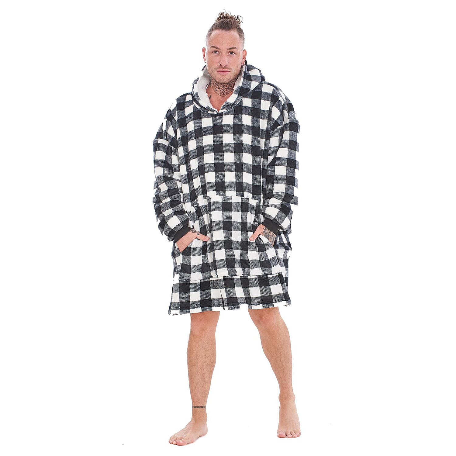 Adults-Buffalo-Check-Fully-Sherpa-Lined-Oversized-Flannel-Fleece-Hoodi