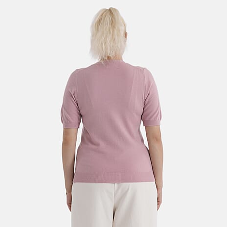 - Maisi Round Neck Short Sleeved Top (Size - S-M) - Pink