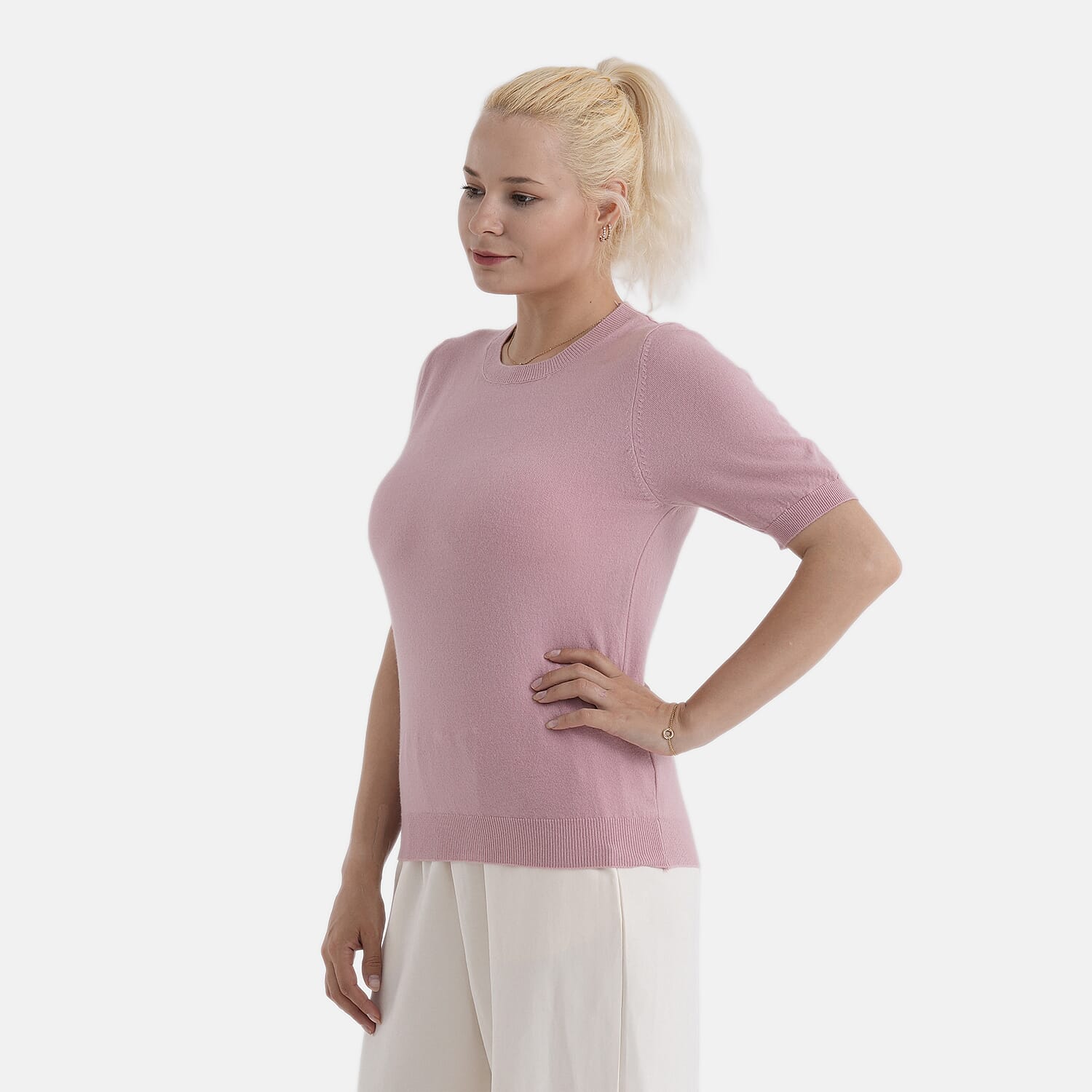 & Maisi Round Neck Short Sleeved Top