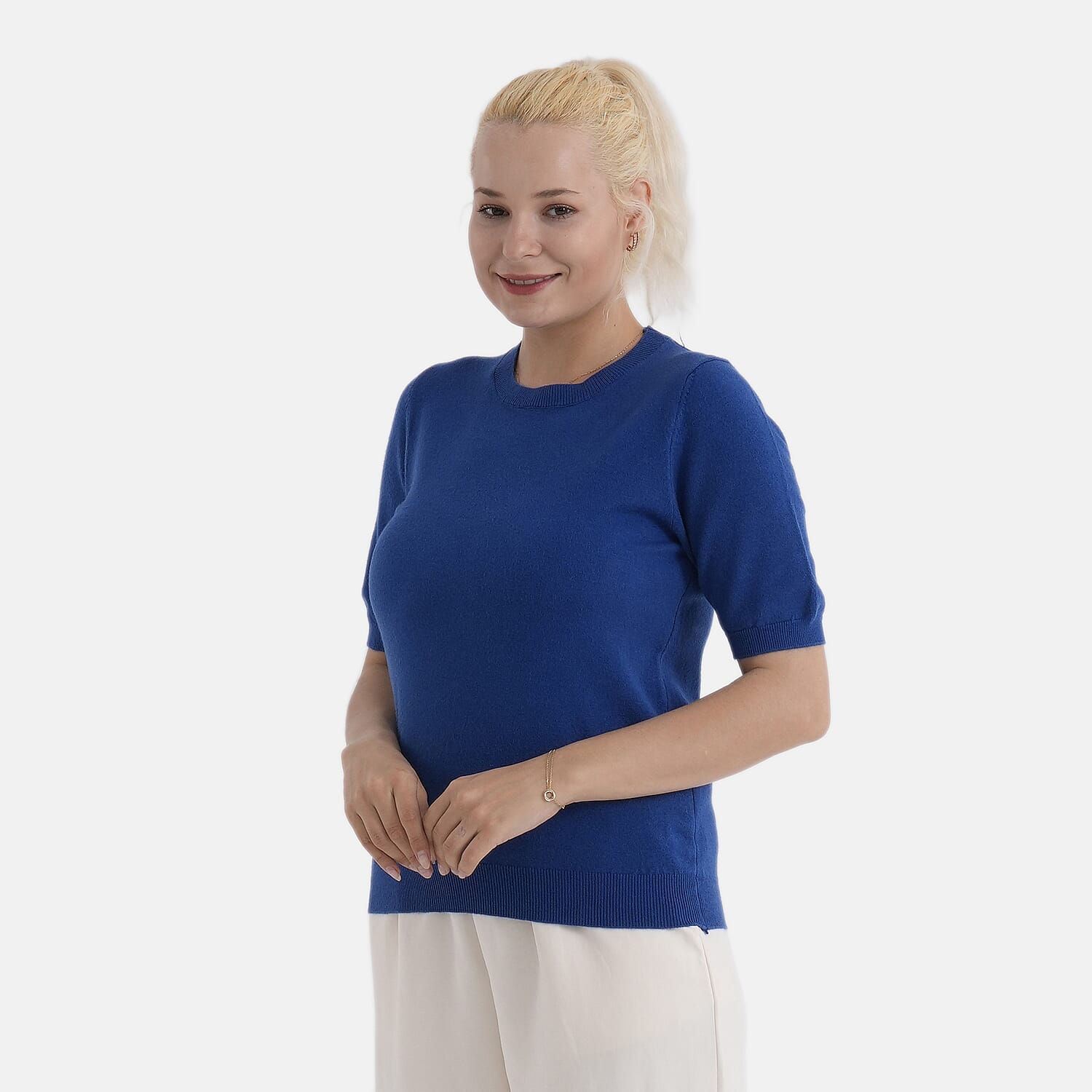 & Maisi Round Neck Short Sleeved Top