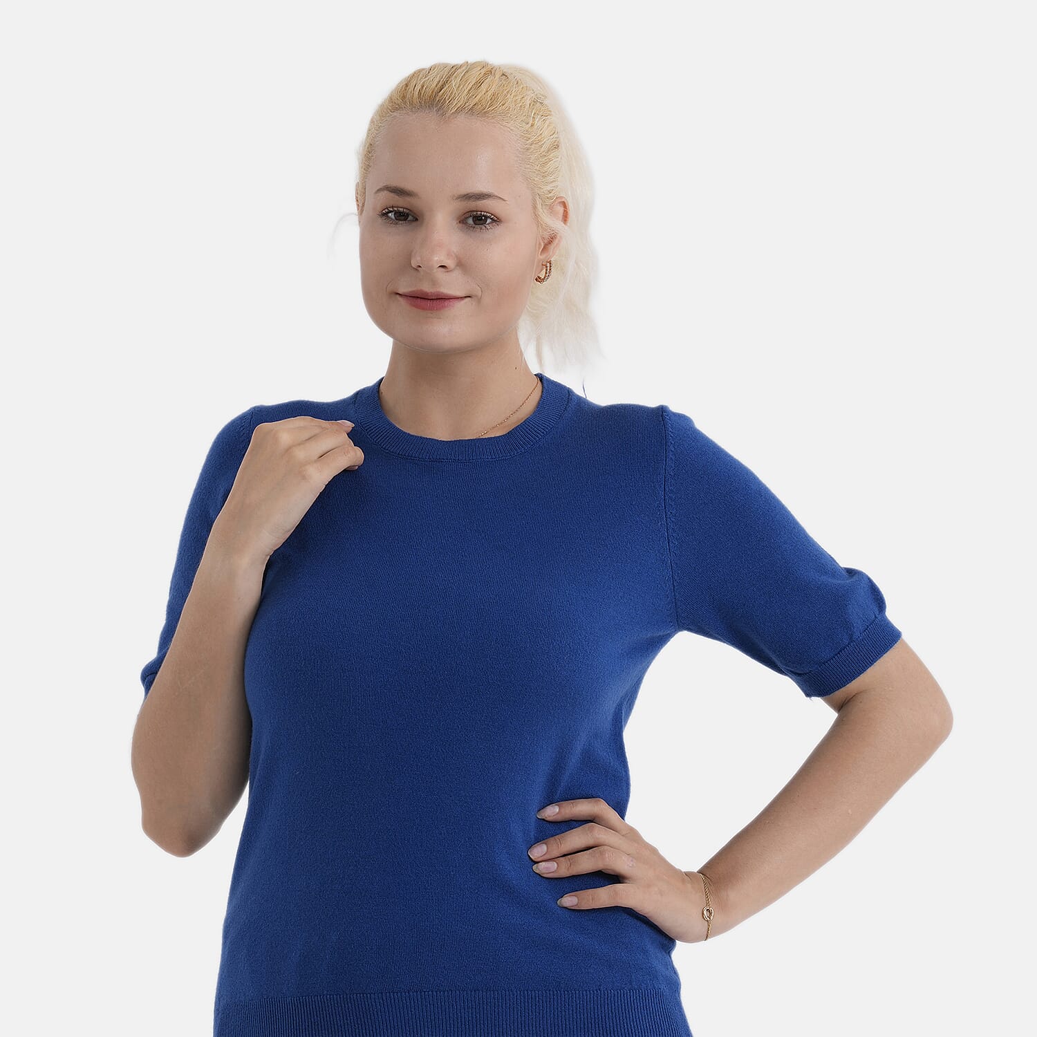 & Maisi Round Neck Short Sleeved Top