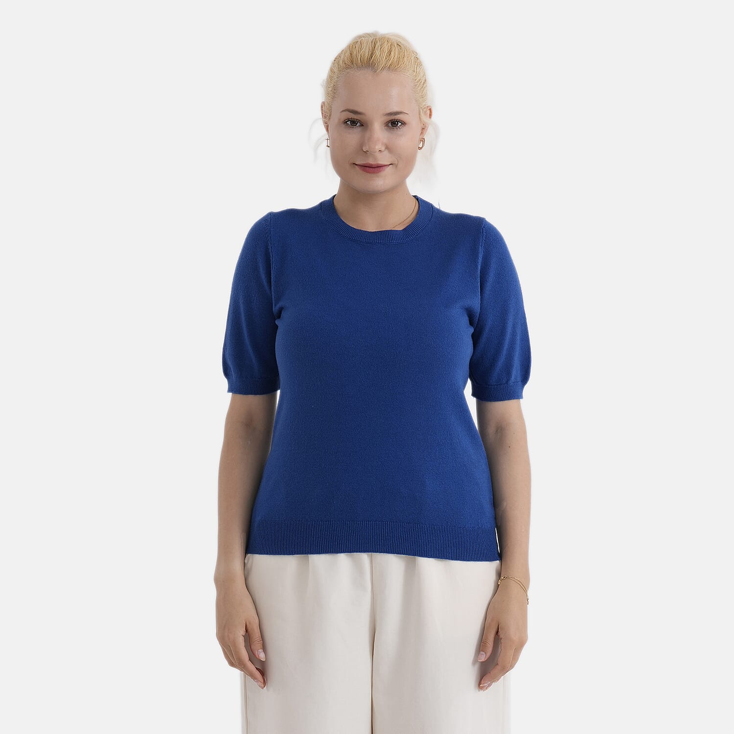 & Maisi Round Neck Short Sleeved Top