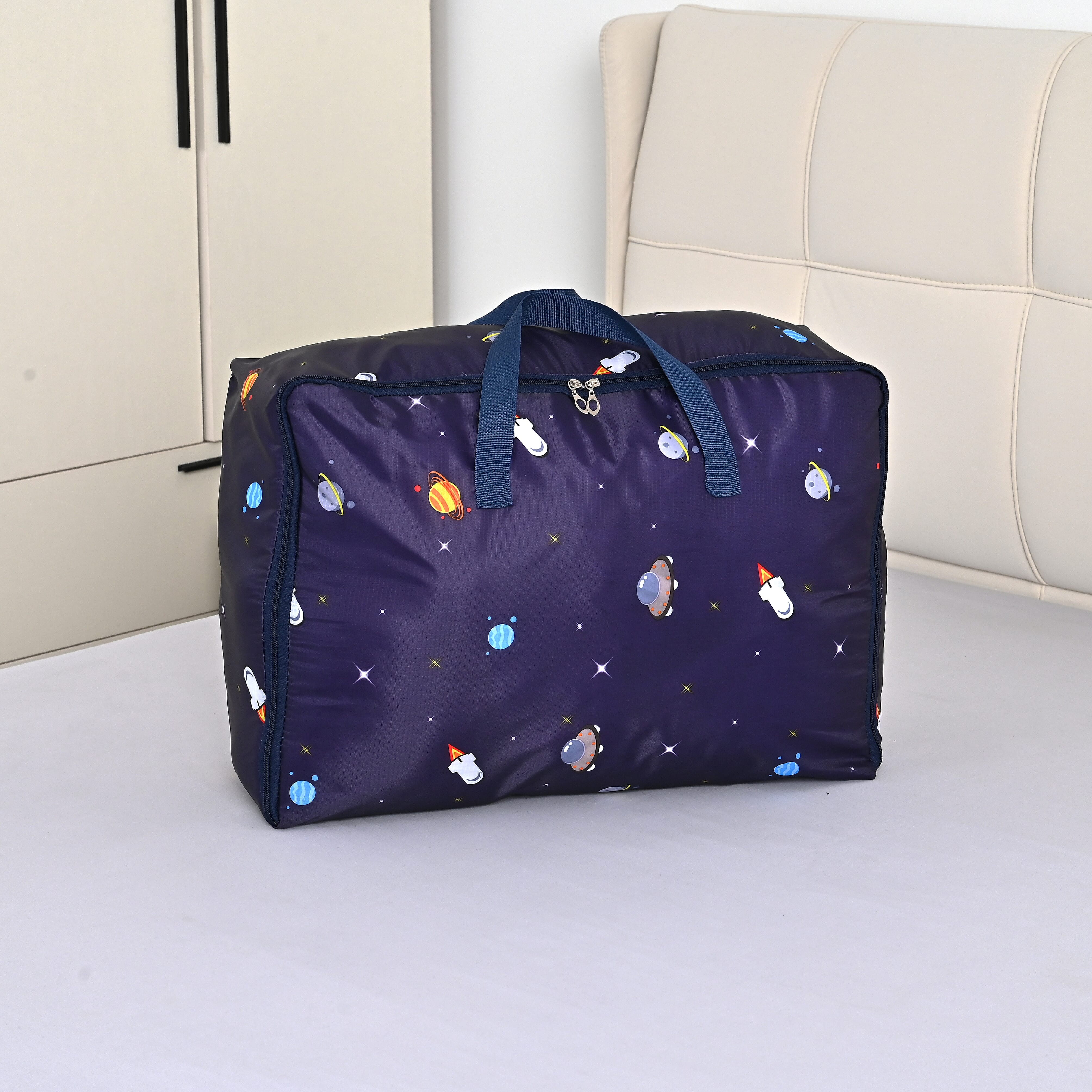 LIVMORE Set of 3 Space Pattern Storage Bag - Blue
