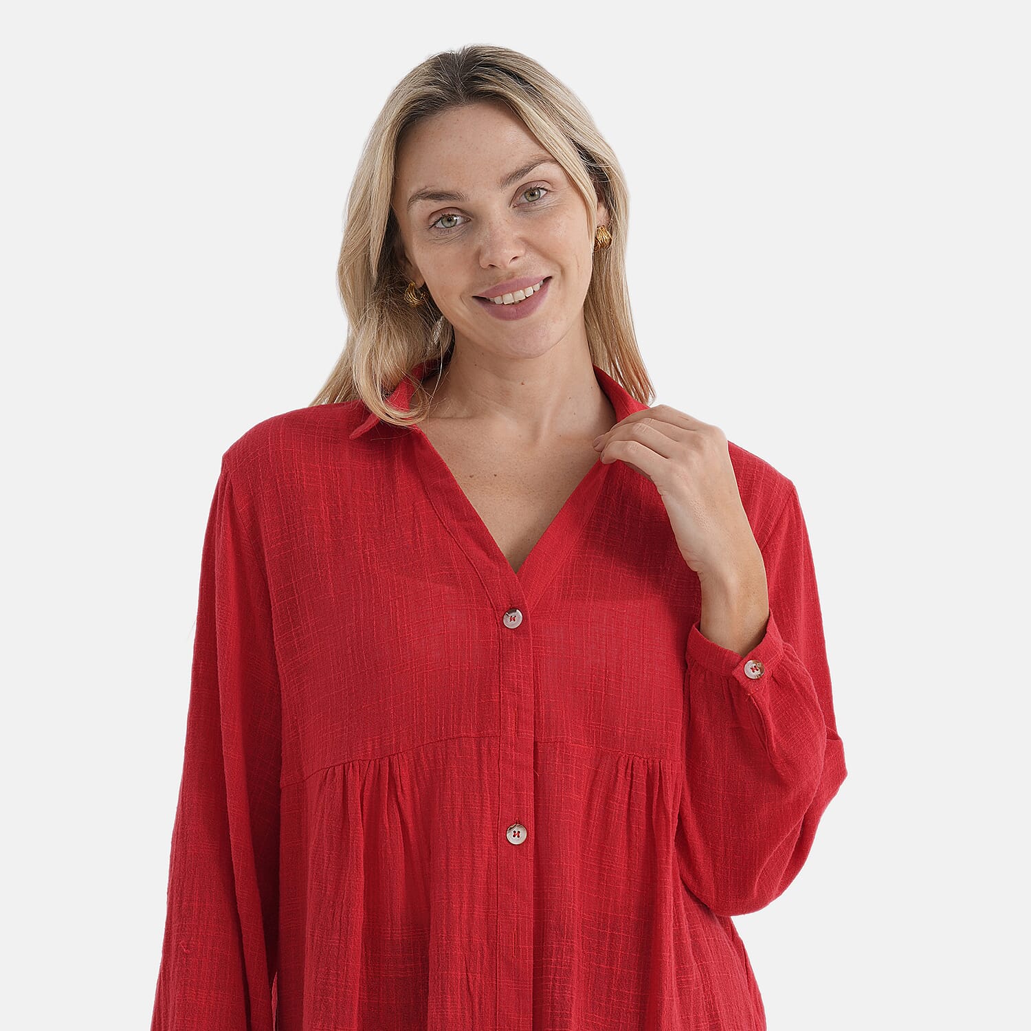 & Maisi Cotton Solid Blouse 