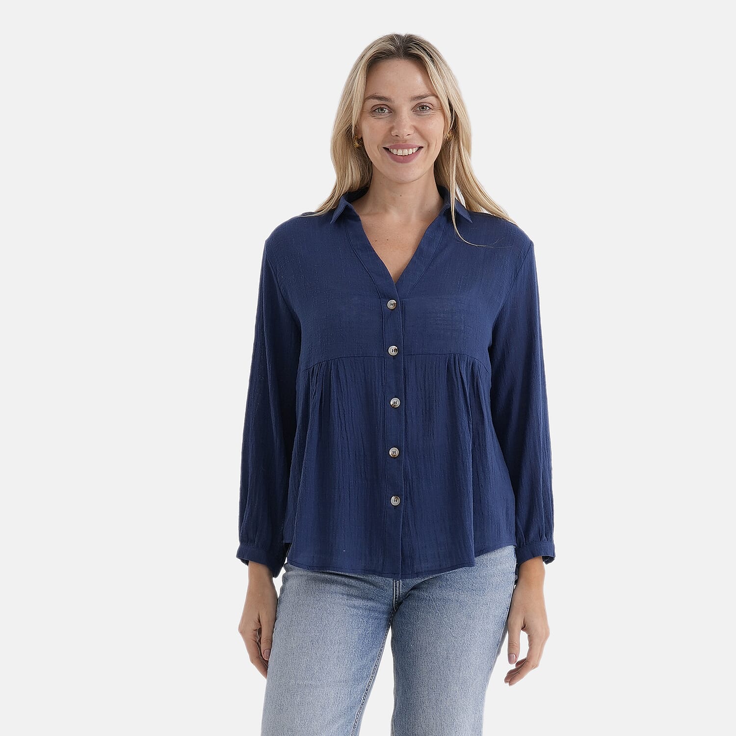 & Maisi Cotton Solid Blouse 