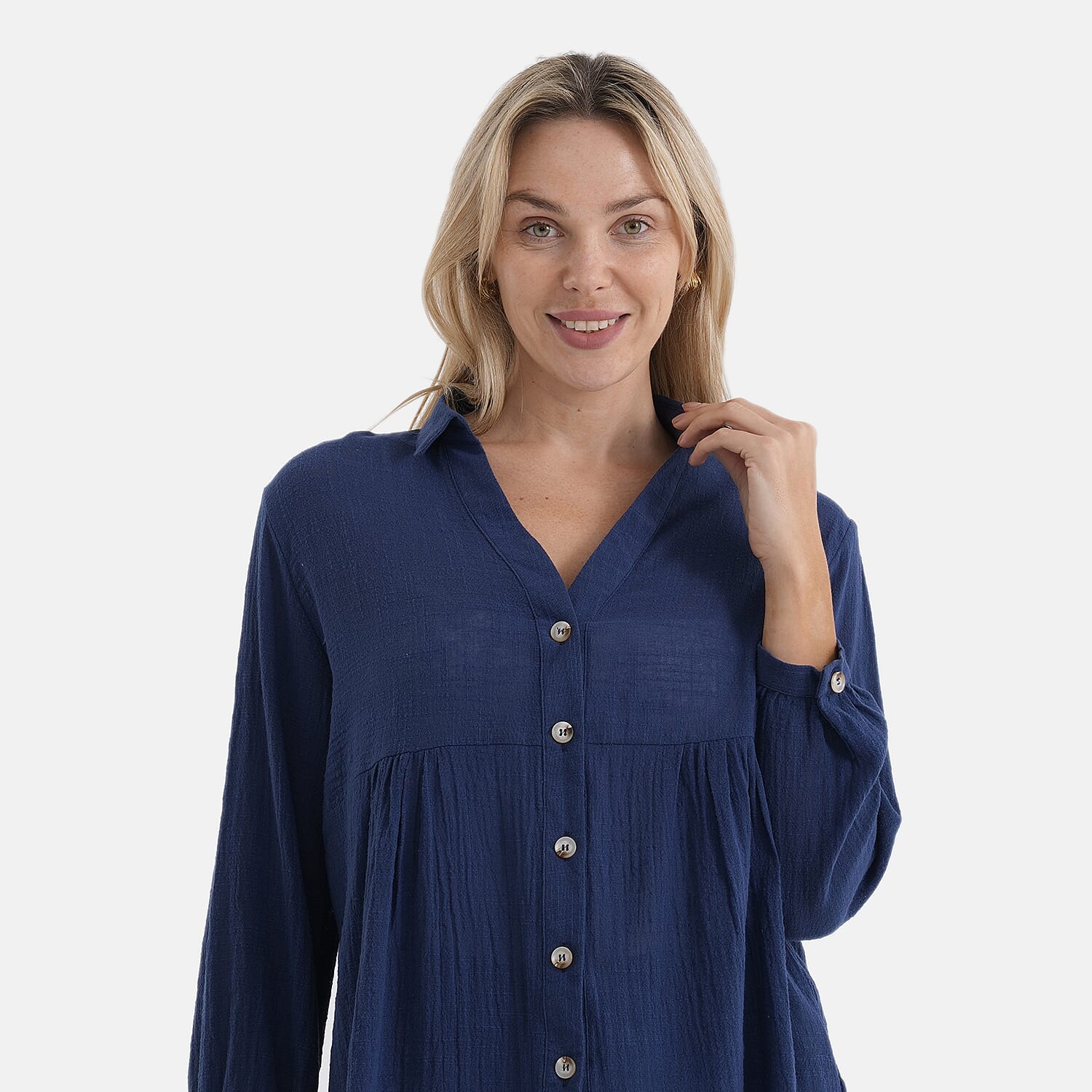 & Maisi Cotton Solid Blouse 