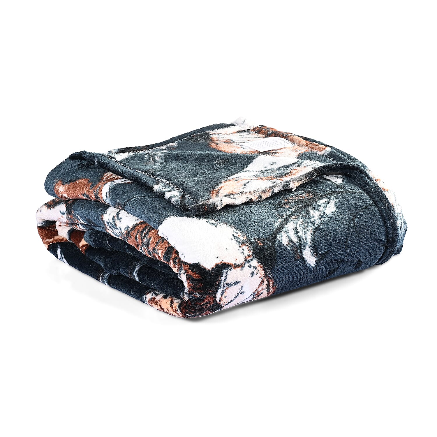 Livmore Printed Flannel Blanket (220 x 150cm) - Teal - White