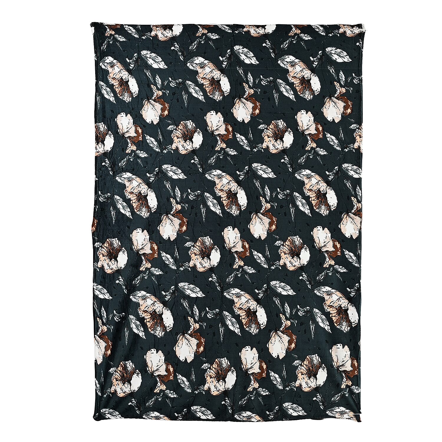 Livmore Printed Flannel Blanket (220 x 150cm) - Teal - White
