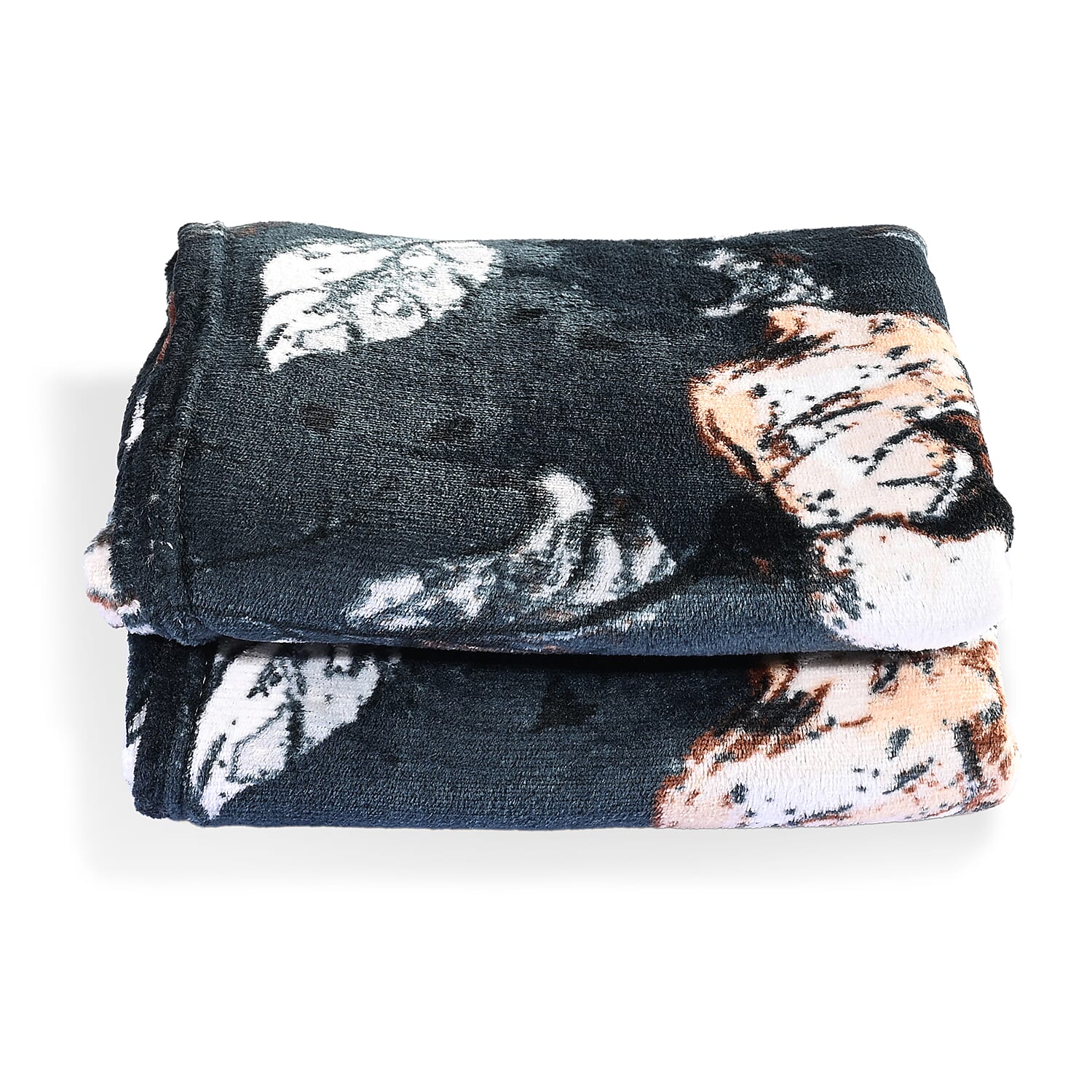 Livmore Printed Flannel Blanket (220 x 150cm) - Teal - White