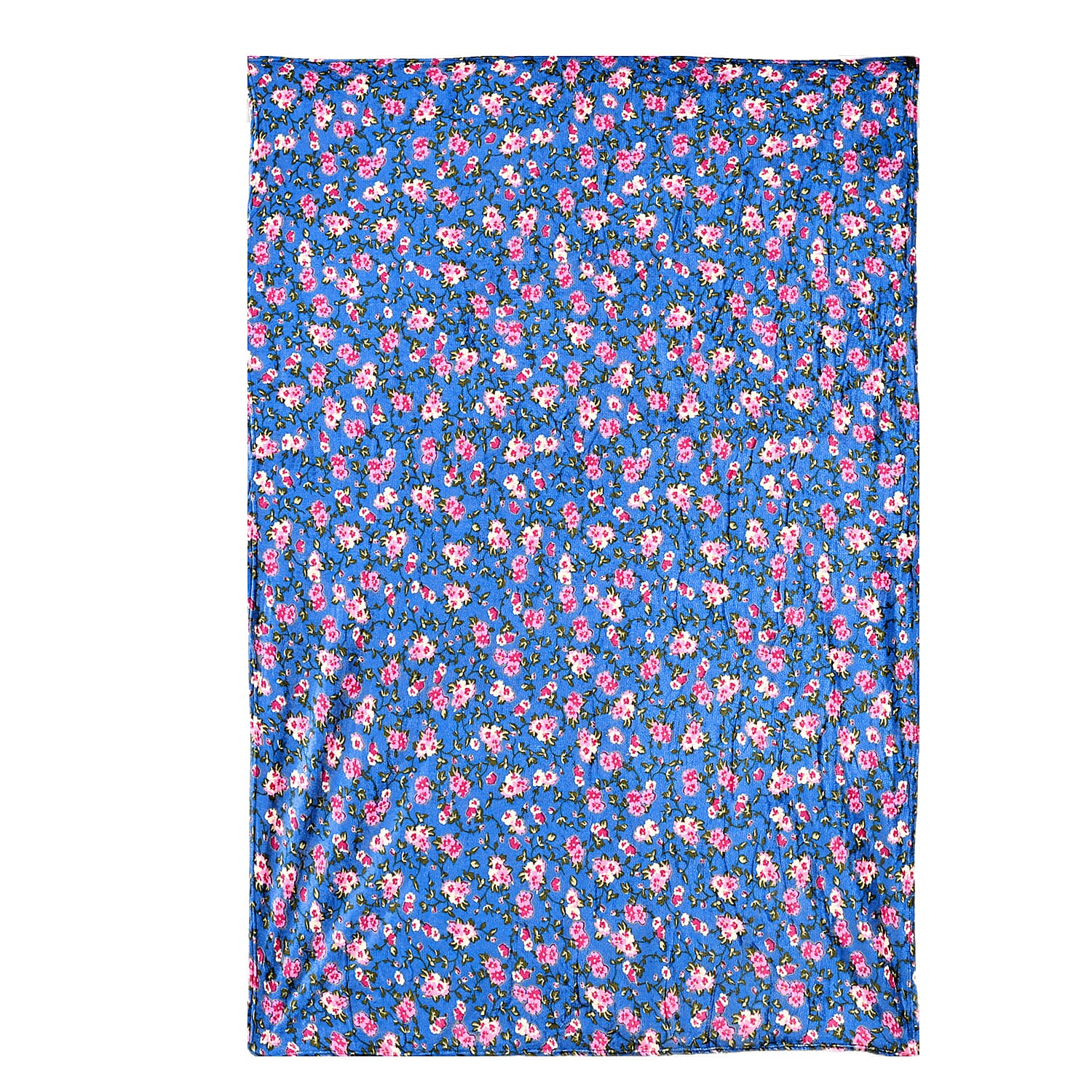 Nature-Inspired Floral Printed Flannel Blanket (220 x 150cm) - Pink - Blue