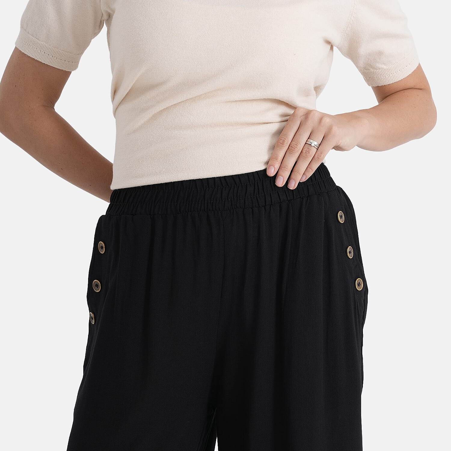 La Marey Rayon Wide Leg Trousers