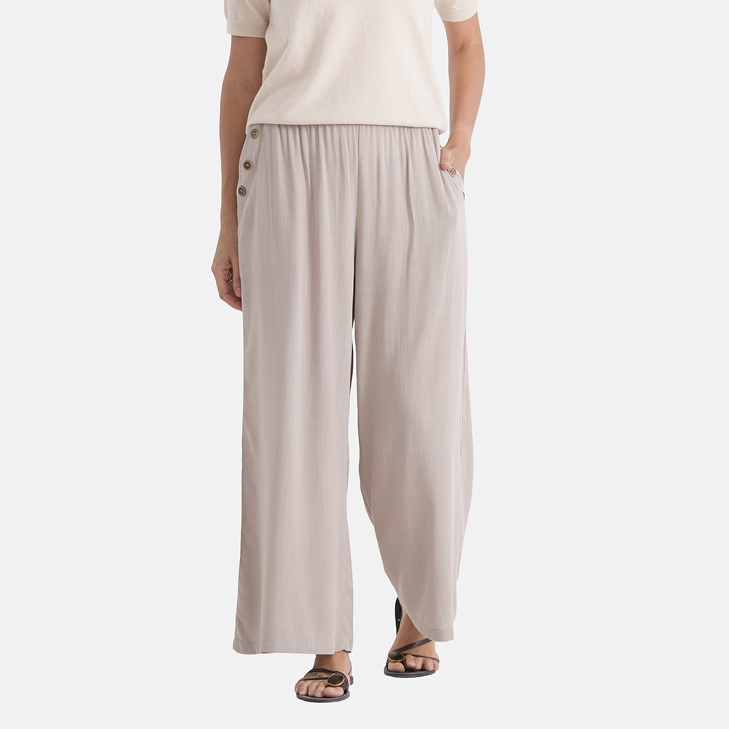 La Marey Rayon Wide Leg Trousers