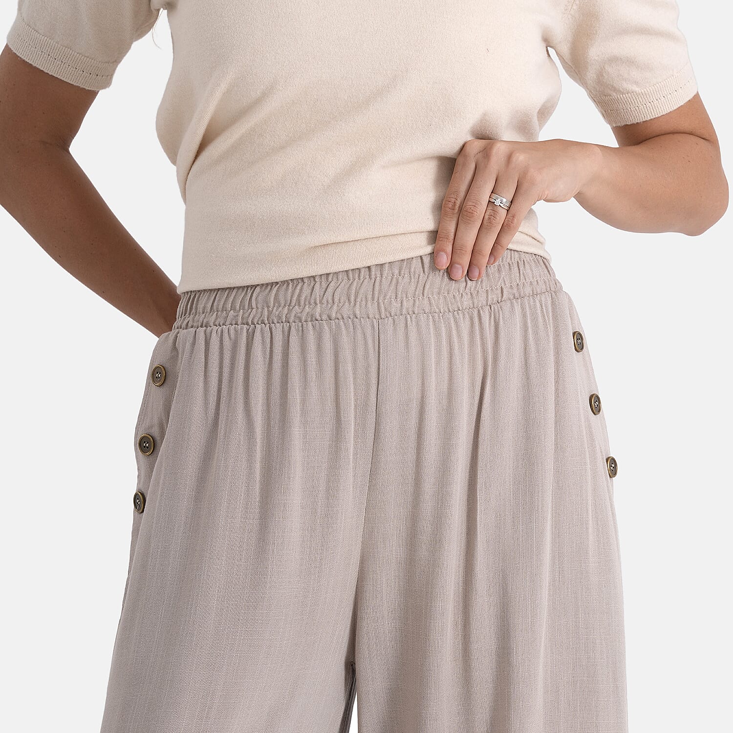 La Marey Patterned Jean and Pant-Trouser (Size - Large) - Beige