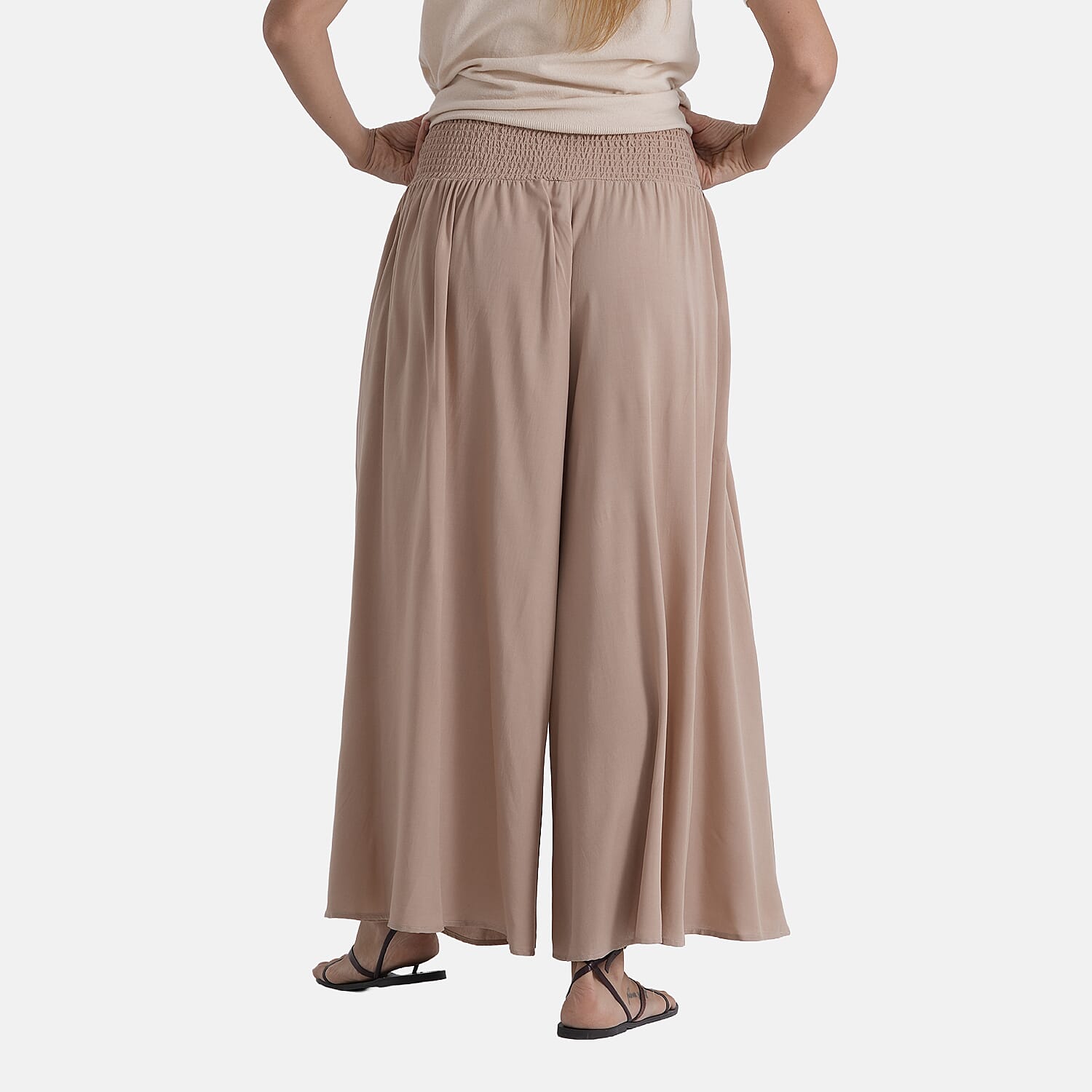 La Marey Pull-On Shirred Waist Culottes (Size 8-20) - Khaki