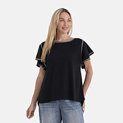 La Marey Embroidered Soft Touch Top