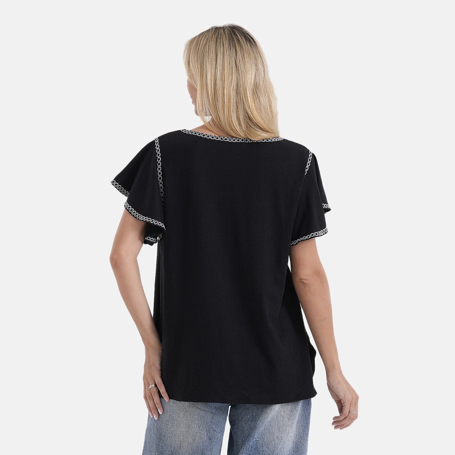 La Marey Embroidered Soft Touch Top