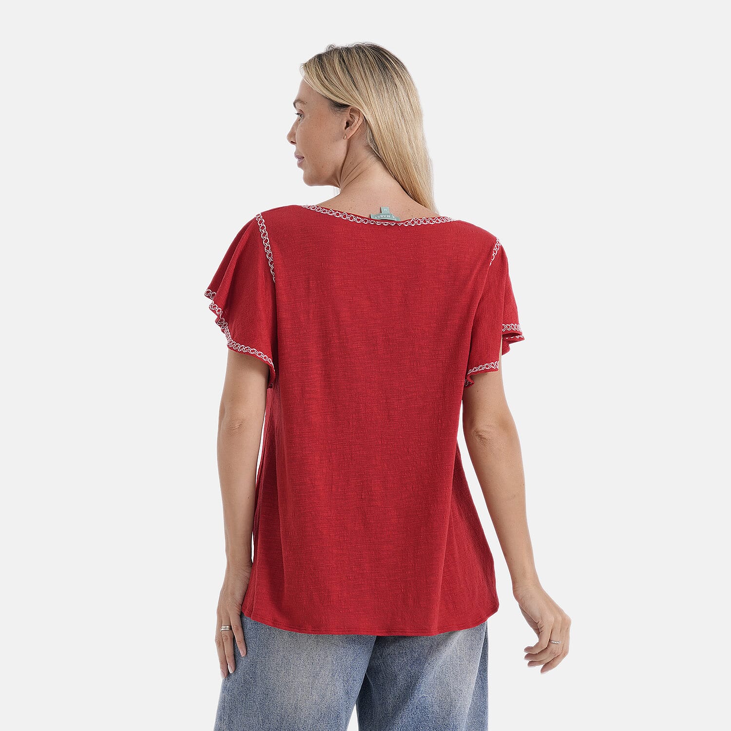 La Marey Embroidered Soft Touch Top