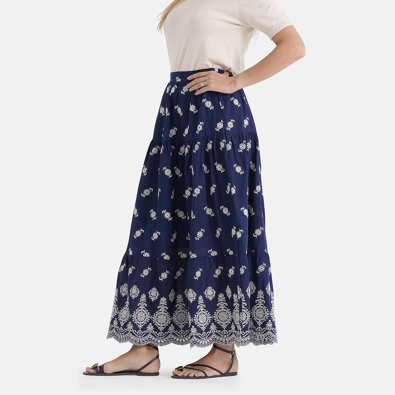 La Marey Pure Cotton Embroidery Skirt