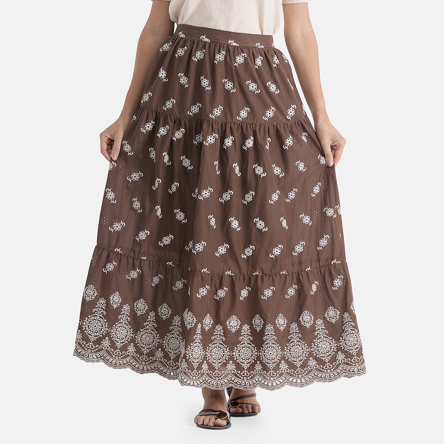 La Marey Pure Cotton Embroidery Skirt
