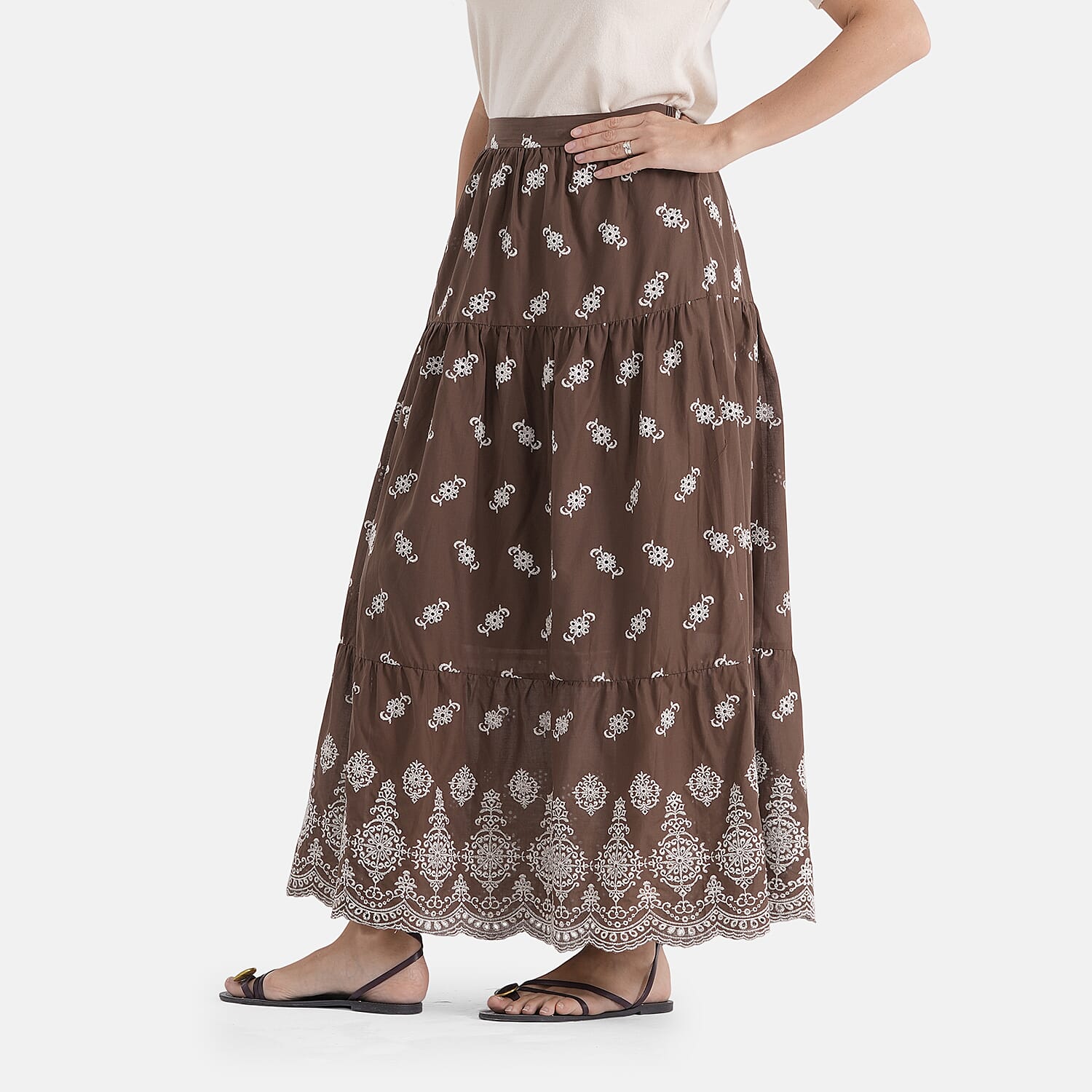 La Marey Pure Cotton Embroidery Skirt