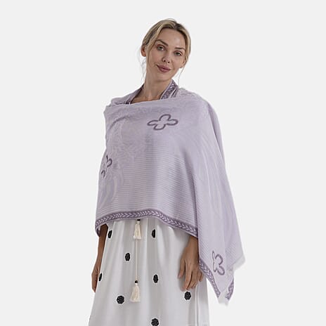 - Maisi Printed Cotton Lightweight Summer Scarf (190 x 70cm) - Beige