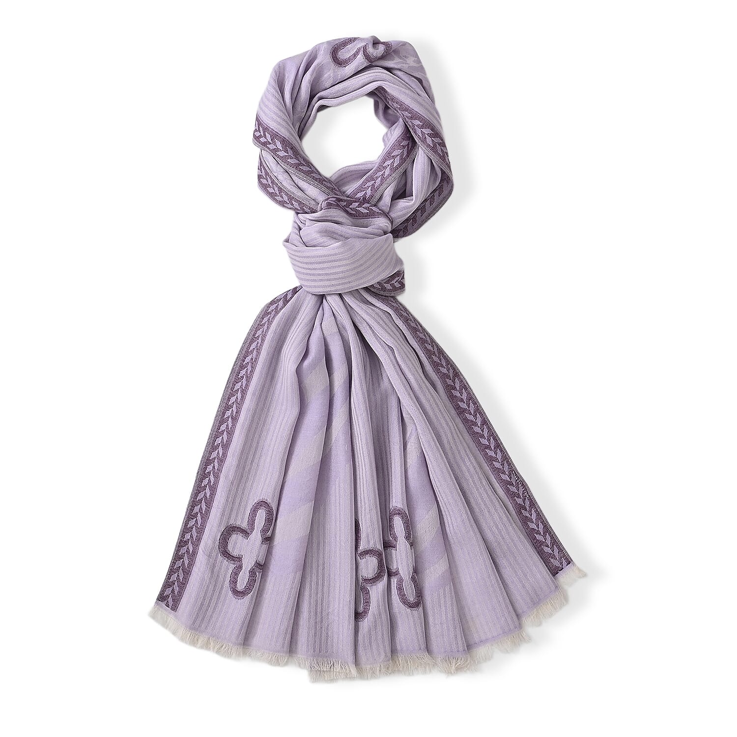 - Maisi Printed Cotton Lightweight Summer Scarf (190 x 70cm) - Beige